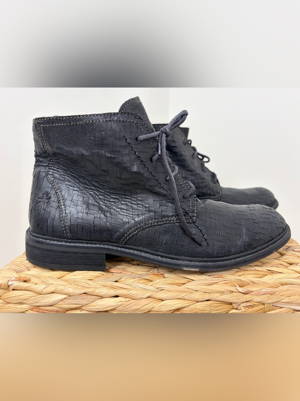 Fly London Black Textured Leather Chukka Boots
